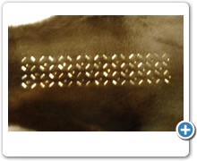 collection 4 studs+strass band on shorn mink